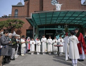 주님 수난 성지 주일 미사중 전입교우 환영식이 있었고
미사 후 부활 맞이 전신자 대청소가 있었습니다.
